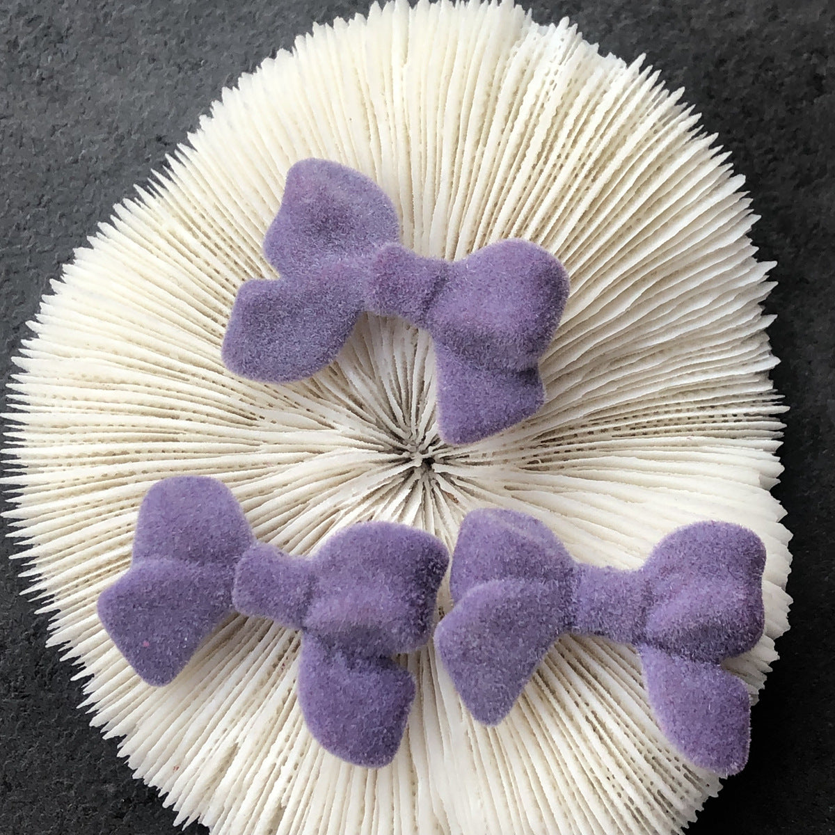 Wholesale 10PCS Flocking Bow Accessories Beads